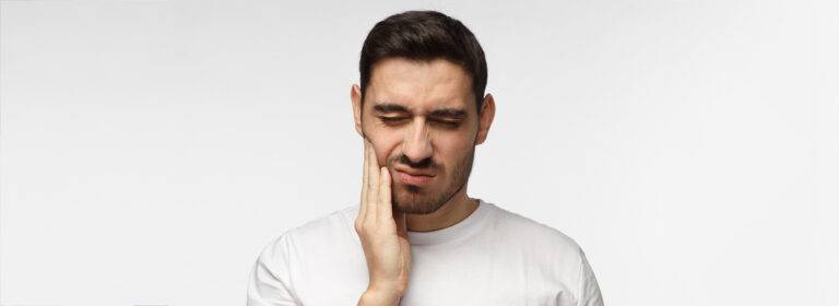 Man having oral problem