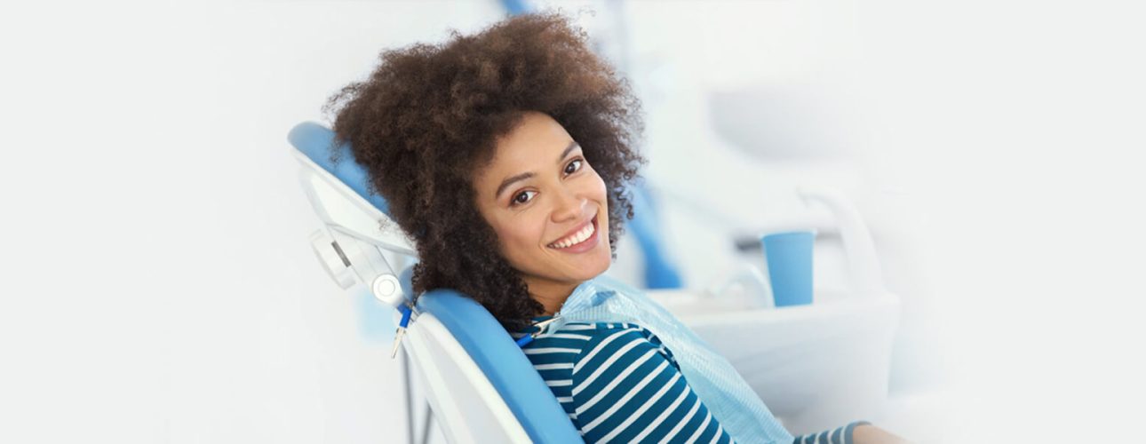 A lady on dentist's chair