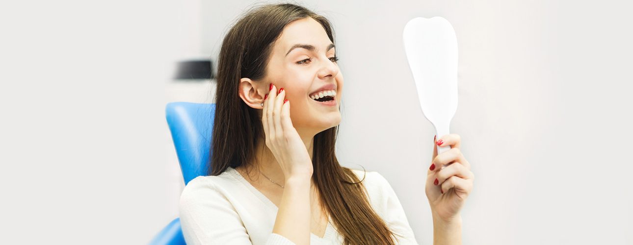 Our Smiling Patient with mirror