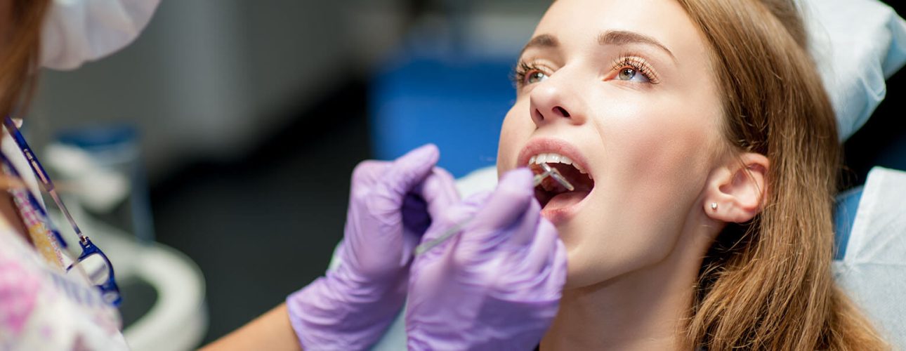 A girl having veneers treatment