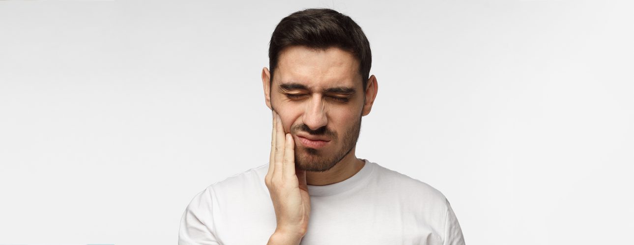 Man having oral problem